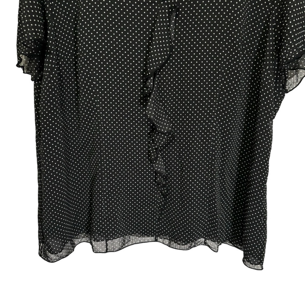 NWT Sag Harbor Blouse Polka Dot Sheer Ruffles V-neck Office Workwear Size 2X - Picture 3 of 14
